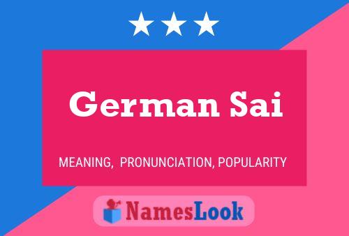 German Sai Name Poster