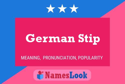 German Stip Name Poster