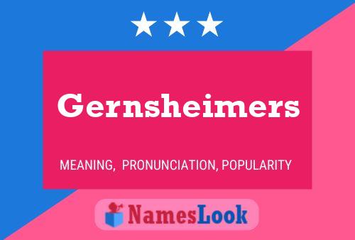 Gernsheimers Name Poster