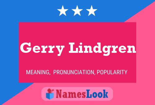 Gerry Lindgren Name Poster