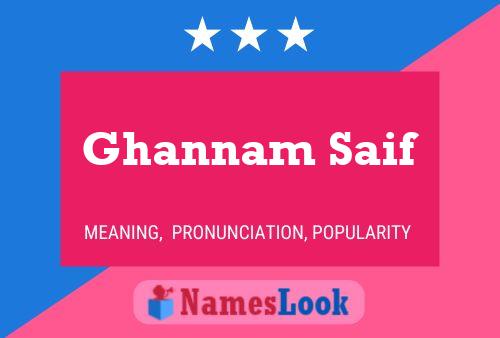 Ghannam Saif Name Poster