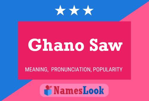 Ghano Saw Name Poster