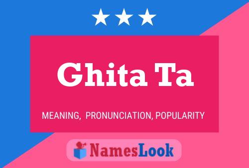 Ghita Ta Name Poster