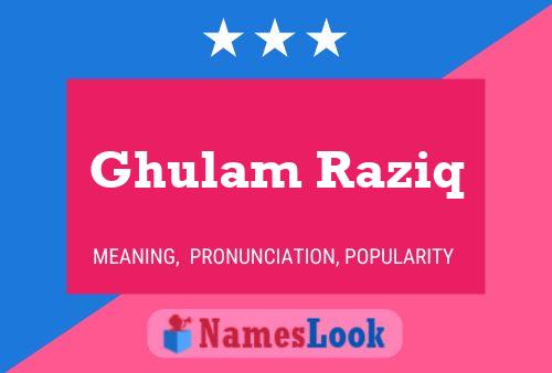 Ghulam Raziq Name Poster