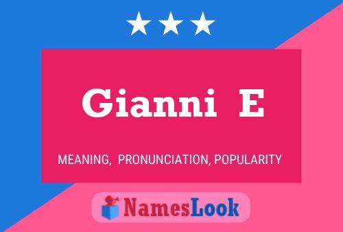 Gianni  E Name Poster