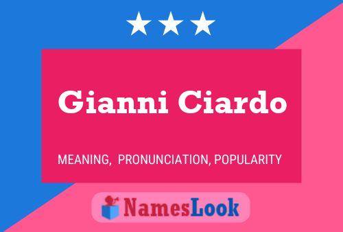 Gianni Ciardo Name Poster