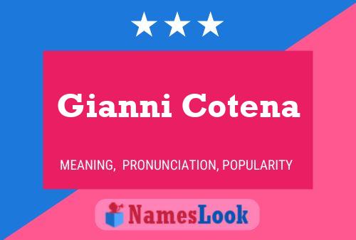 Gianni Cotena Name Poster