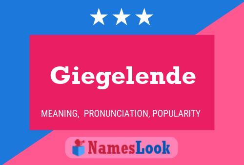 Giegelende Name Poster