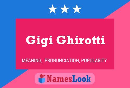 Gigi Ghirotti Name Poster