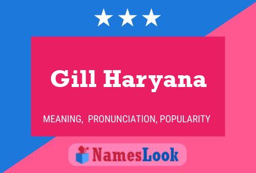 Gill Haryana Name Poster