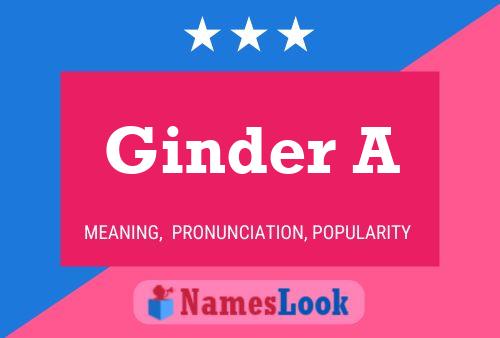 Ginder A Name Poster