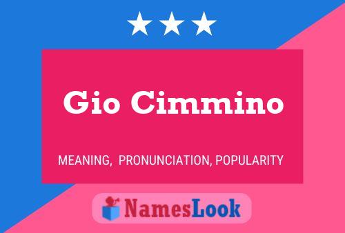 Gio Cimmino Name Poster