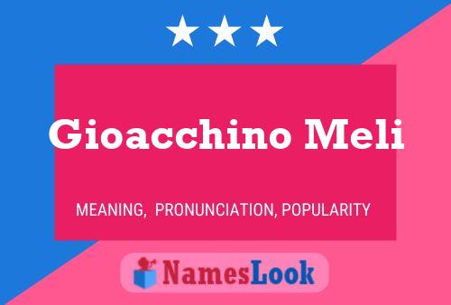 Gioacchino Meli Name Poster