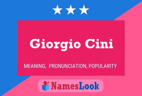 Giorgio Cini Name Poster