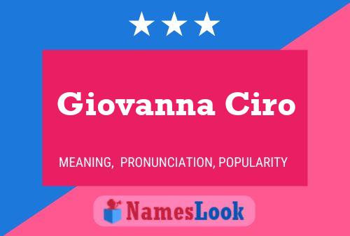 Giovanna Ciro Name Poster