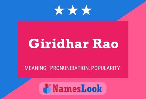 Giridhar Rao Name Poster