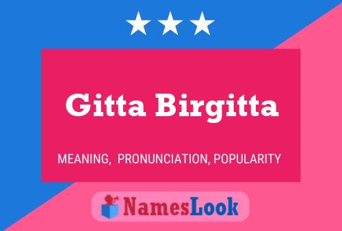 Gitta Birgitta Name Poster