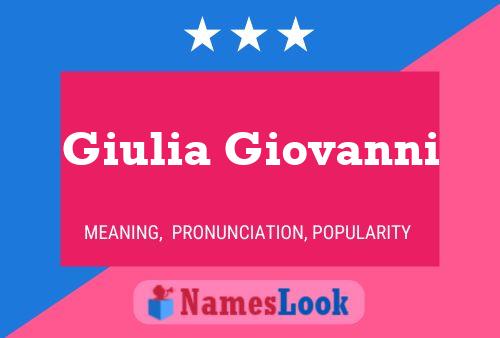 Giulia Giovanni Name Poster