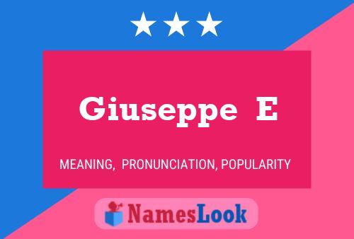 Giuseppe  E Name Poster