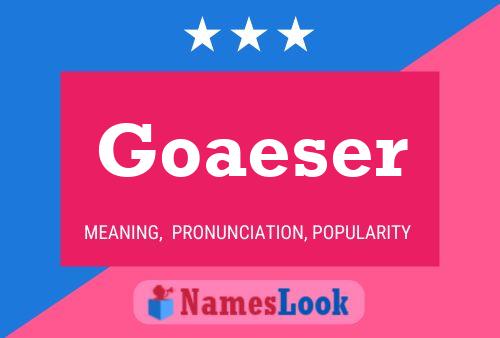 Goaeser Name Poster