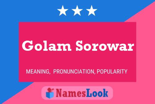 Golam Sorowar Name Poster