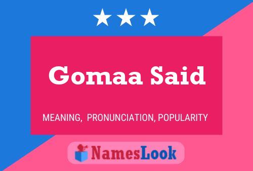 Gomaa Said Name Poster