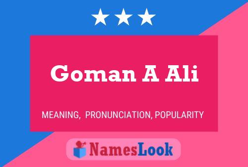 Goman A Ali Name Poster