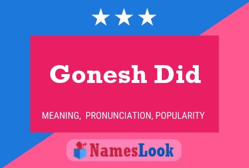 Gonesh Did Name Poster