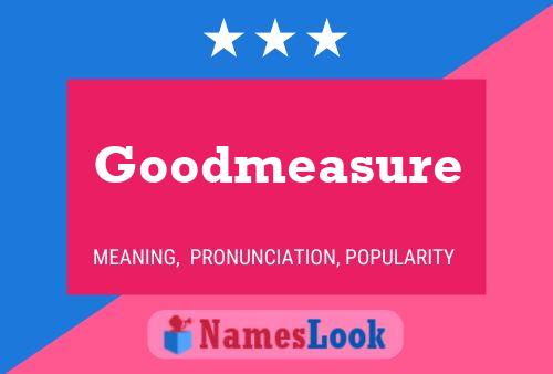 Goodmeasure Name Poster