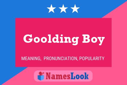 Goolding Boy Name Poster