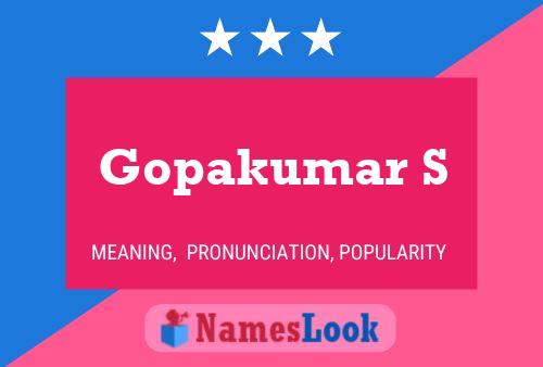 Gopakumar S Name Poster