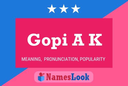 Gopi A K Name Poster