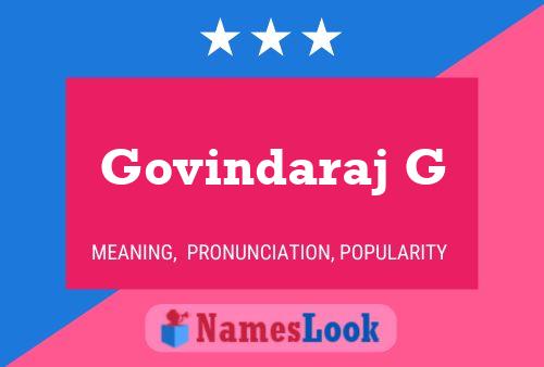 Govindaraj G Name Poster