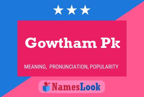 Gowtham Pk Name Poster