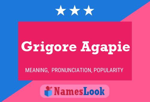 Grigore Agapie Name Poster