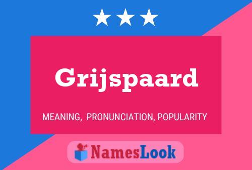 Grijspaard Name Poster