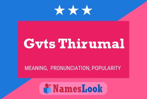 Gvts Thirumal Name Poster