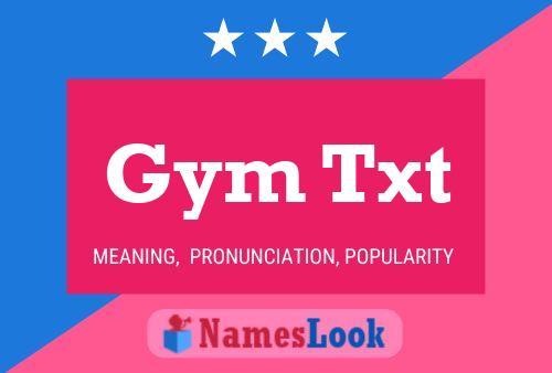 Gym Txt Name Poster