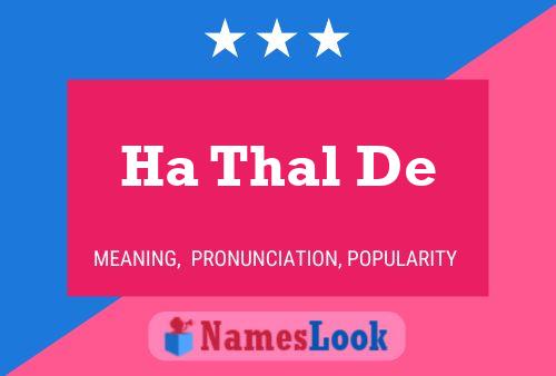 Ha Thal De Name Poster