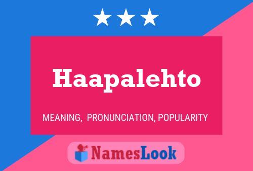 Haapalehto Name Poster