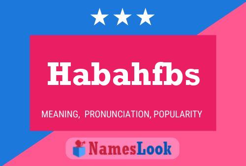 Habahfbs Name Poster