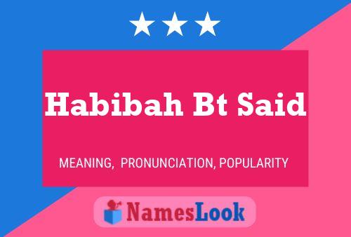 Habibah Bt Said Name Poster