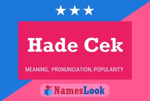 Hade Cek Name Poster