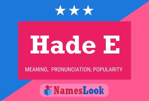 Hade E Name Poster