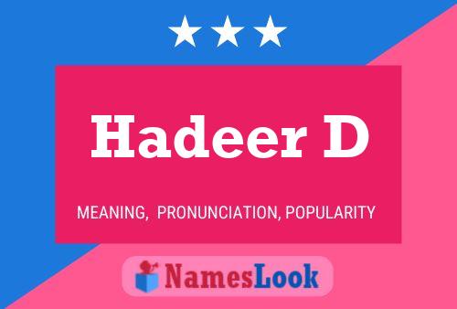 Hadeer D Name Poster