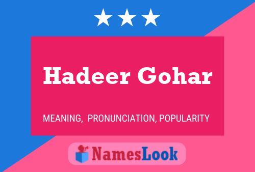 Hadeer Gohar Name Poster