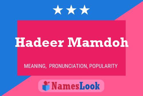 Hadeer Mamdoh Name Poster