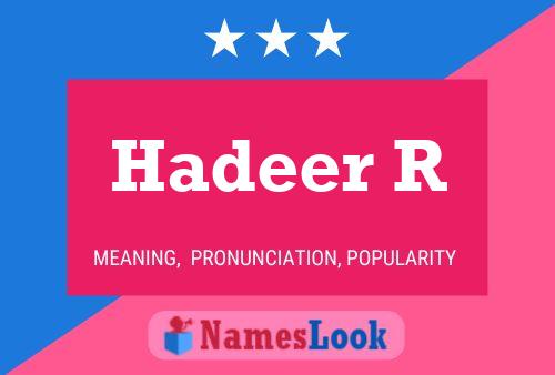 Hadeer R Name Poster