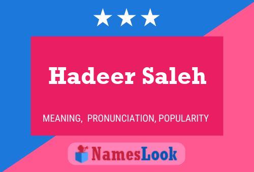 Hadeer Saleh Name Poster