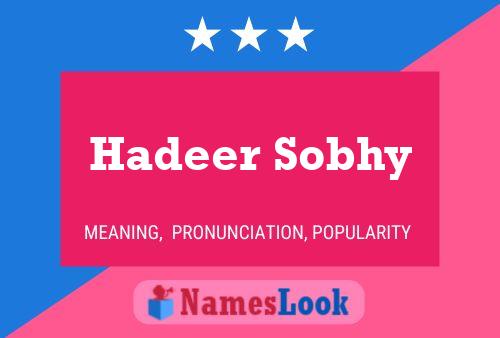 Hadeer Sobhy Name Poster